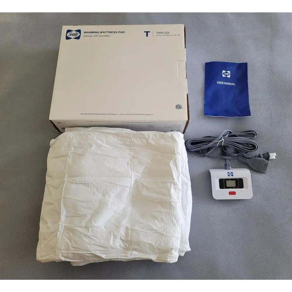 SEALY Heated Mattress Pad/Bed Warmer Single Controller--Twin 39X75 in-NEW!